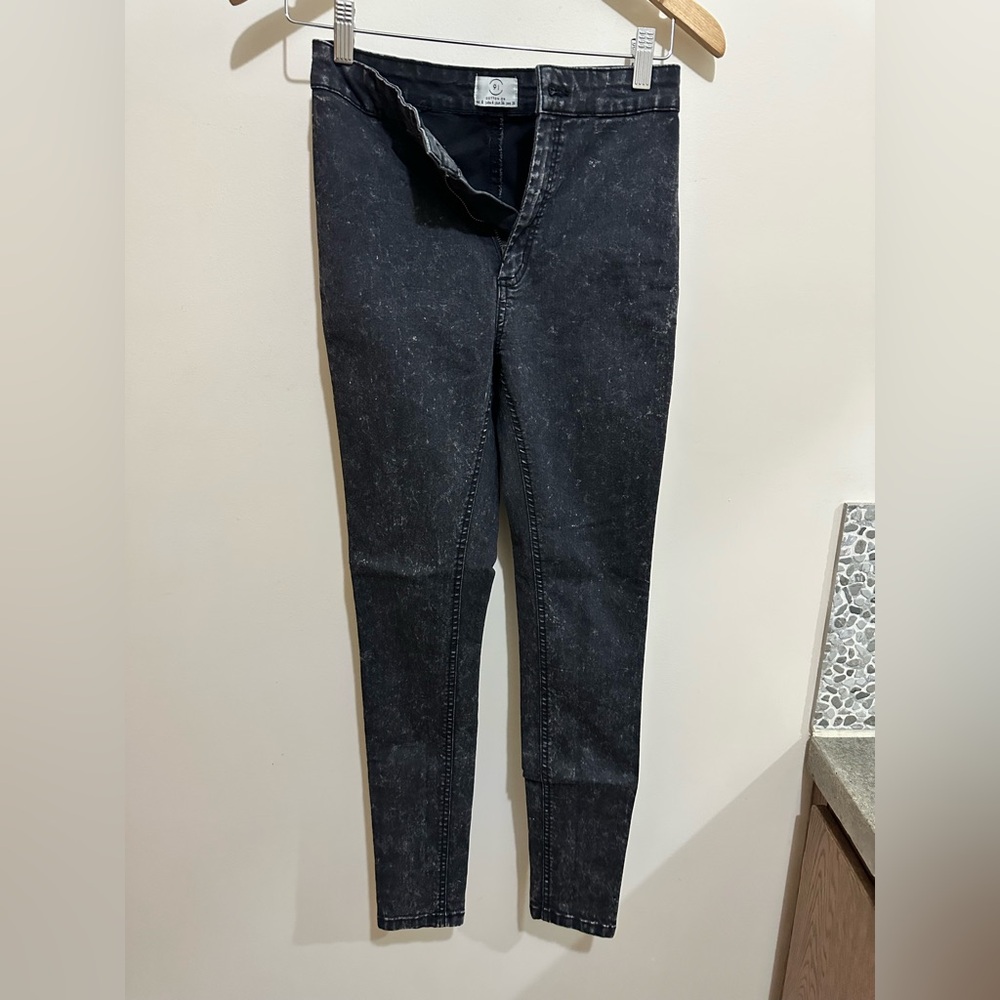 Black Acid Wash Skinny Jeans